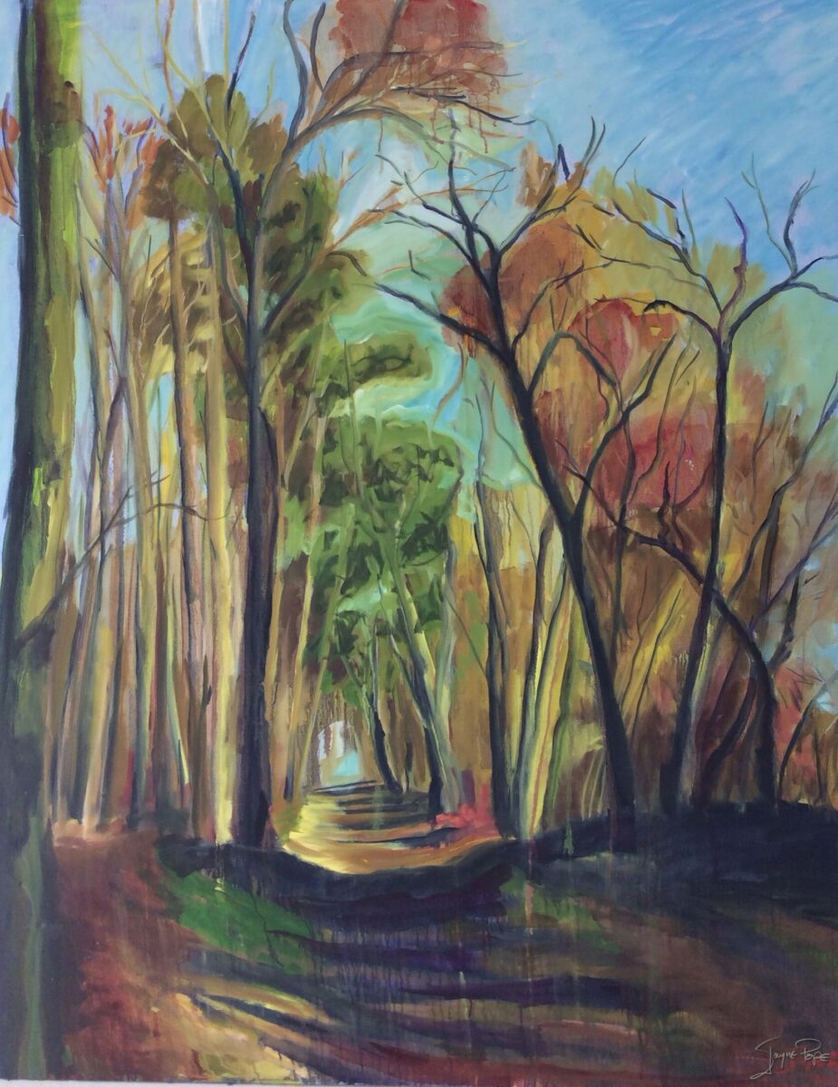 Autumn in Dalham woods by British contemporary artist Jayne Pope