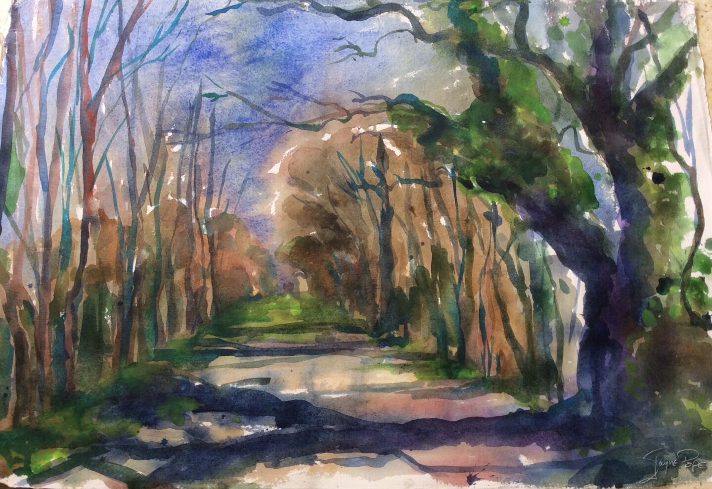 Footpath to lidgate by British contemporary Artist Jayne Pope