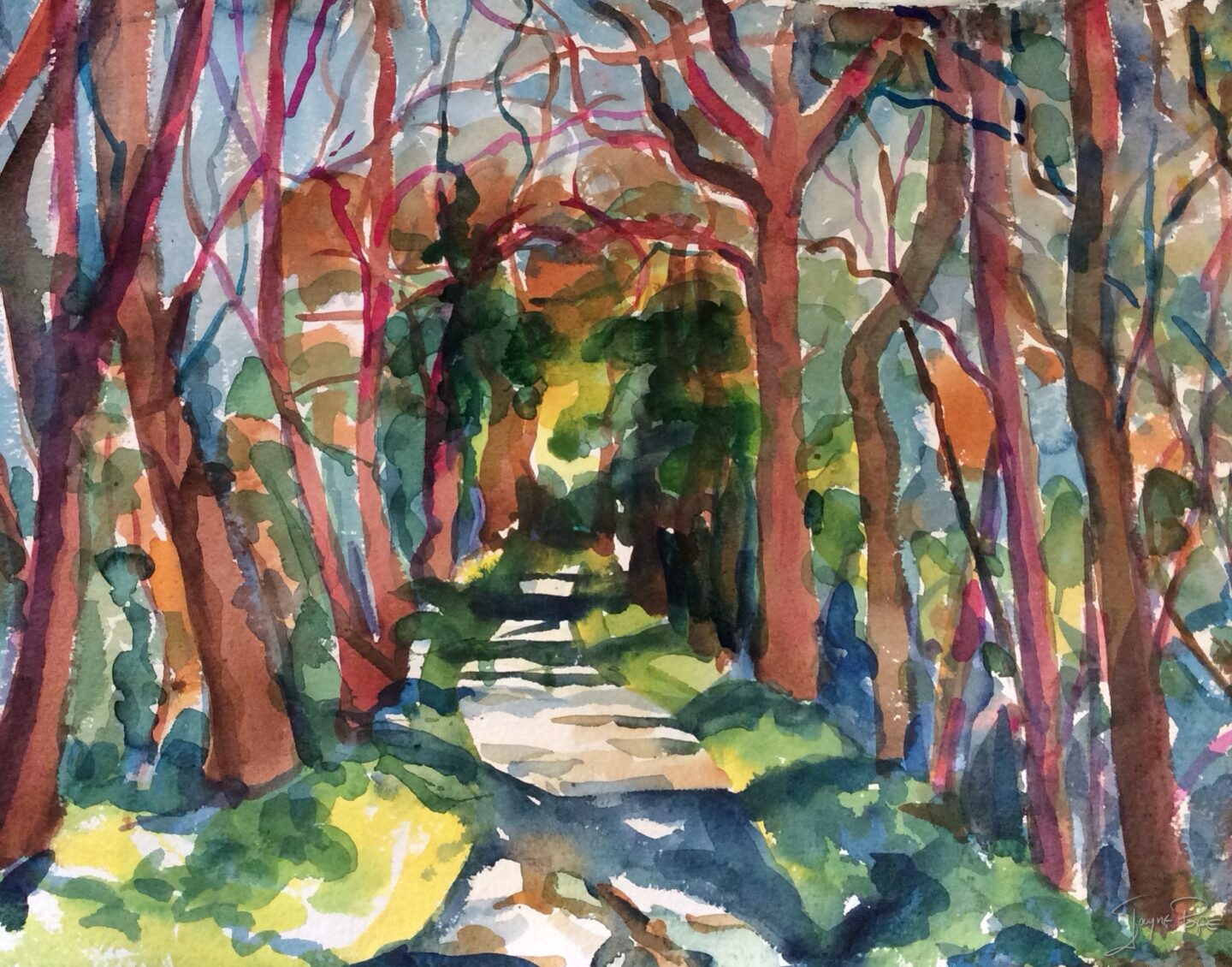 Summer shadows II by British contemporary artist Jayne Pope