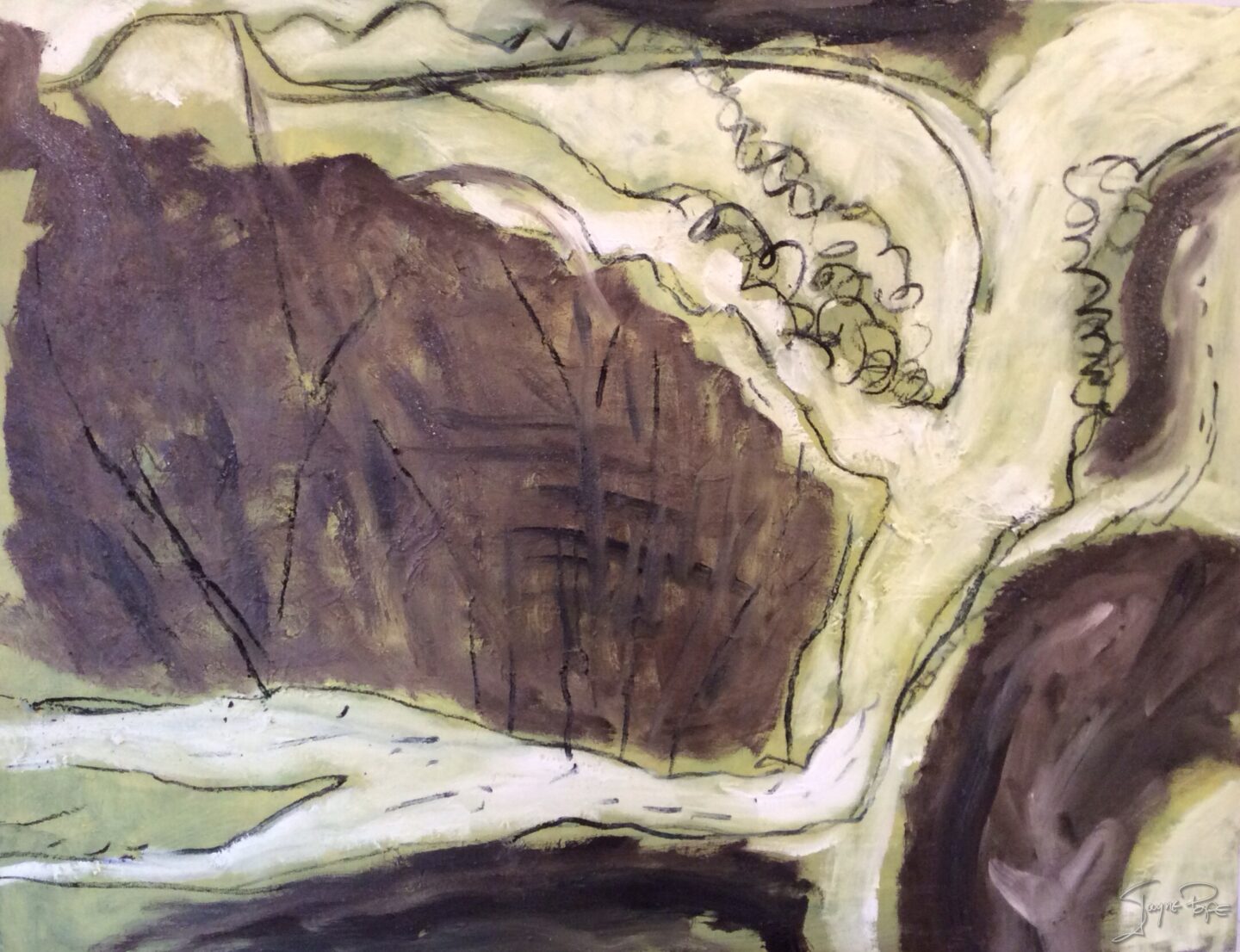 Ivy on overhang by contemporary British artist Jayne pope