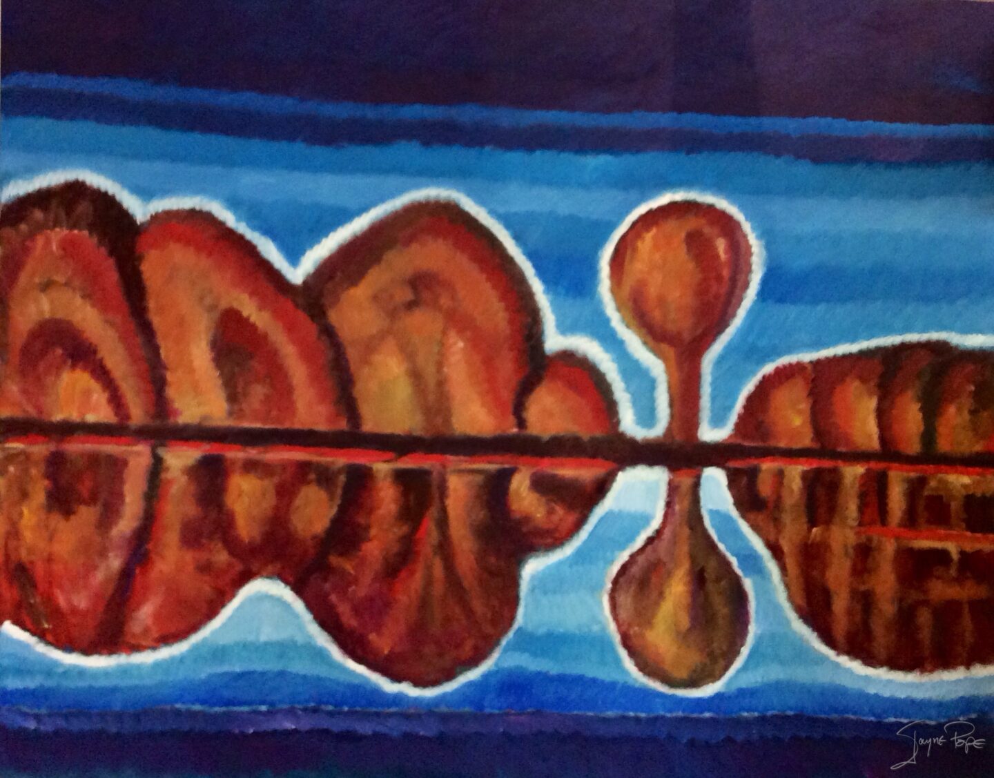 Orange reflection I by contemporary British artist