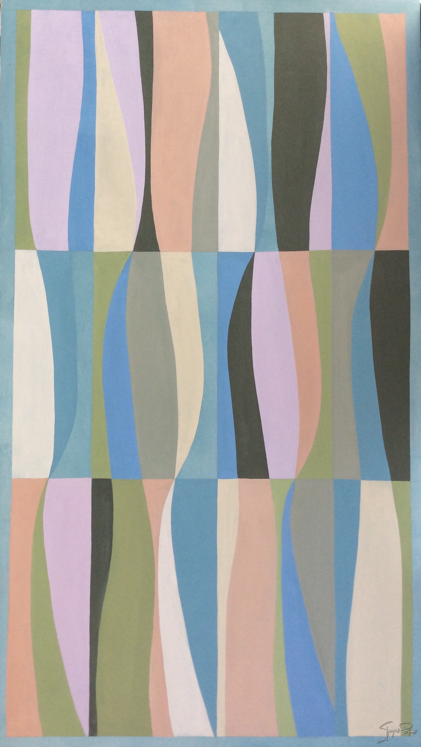 6 rivers as fresco large. Acrylic gouache on canvas 3ftx5ft.