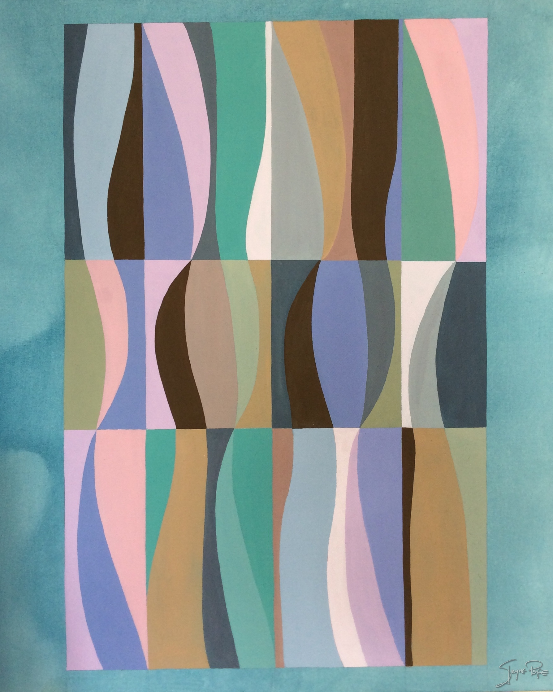Rivers as fresco2. 24inx30in acrylic gouache on canvas.